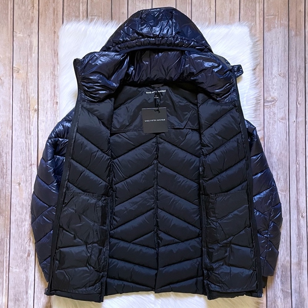 Saks Fifth Avenue Sapphire Hooded Puffer Jacket - Picture 4 of 7